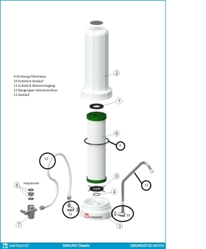 Umlenkventil / Umschaltventil für Auftischfilter Carbonit SanUno